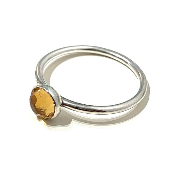 Pandora Silver Ring with Yellow Gemstone size 60 - Picture 2 of 7